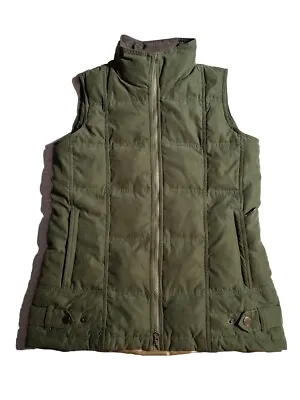 Musto Gilet Womens 12 Green Down Feather Equestrian Body Puffer Vest Country • £29.95