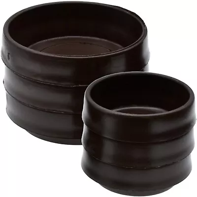 £2.25 • Buy SMALL - LARGE CASTOR CUPS Floor Carpet Protectors Chair Sofa Furniture Leg Brown