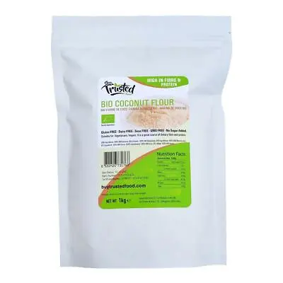 Coconut Flour Organic BIO - Raw High Quality 100% Natural 1kg - Fast Free P&P • £7.89