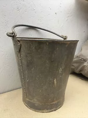 Vintage American Galvanised Bucket Heavy Gauge 12” Tall Riveted Bucket Planter • £34.99