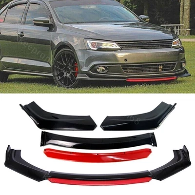 $49.99 • Buy Gloss Black Front Bumper Lip Splitters Spoiler Body Kit For VW Golf MK5 MK6 MK7
