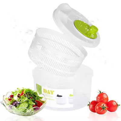 3L Salad Spinner Vegetable Lettuce Dryer Drainer Fruit Wash Clean 2 Basket & Lid • $21.21