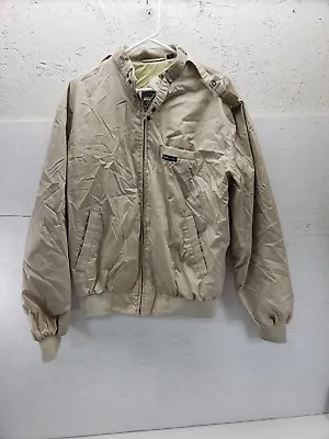 Mens Vintage Members Only Tan Zip Up Jacket Size 42L Stains • $20