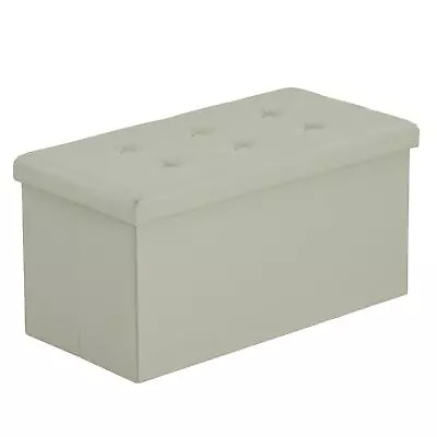 Folding Ottoman Storage Box Pouffe Seat Stool Home Chair Foot Stool Bench UK • £19.99