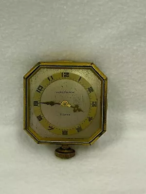 Vintage Antique Waltham Car Automobile 8 Day Brass Clock Works • $119.95