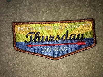 Boy Scout 2002 NOAC National Conference Thursday Day Flap OA Order Arrow Patch • $7.99