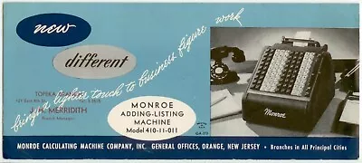 1940s Monroe Adding-Listing Machine Model 410-11-011 Ad Blotter - Topeka Kansas • $12