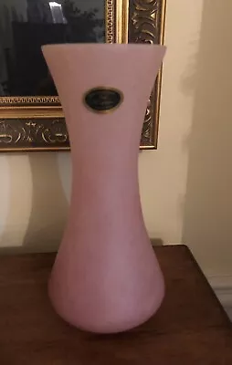 Pink LAVORAZIONE ARTE MURANO Italian Hand Blown Glass Vase 8.5” • $14.99