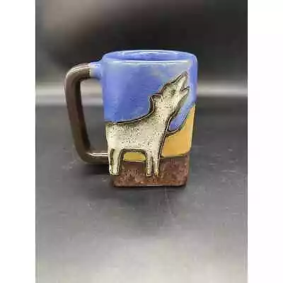 Howling Wolves Stoneware Mug By Mara Signed Mexico  • $20