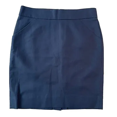 J Crew Factory “The Pencil Skirt” Dk Blue Size 8 P With Pockets! • $13.50