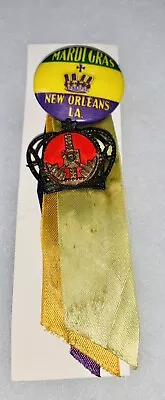 Vintage New Orleans LA Mardi Gras Pin W Red Crown Second Pin Japan (2097) • $39.99