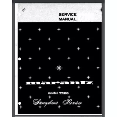 Marantz Model 2238B Stereophonic Receiver Service Manual 32 Pages Comb Bound • $14