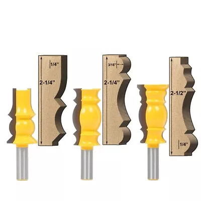 3 Bit Classic Crown Molding Profiles Router Bit Set - 1/2  Shank • $95.18