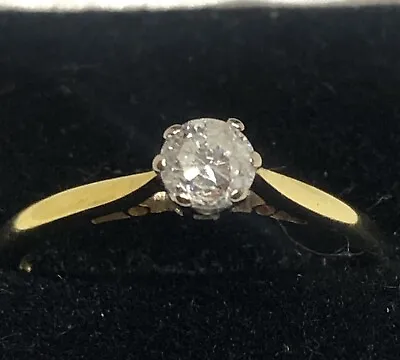 18ct Yellow Gold Diamond Solitaire Ring • £399