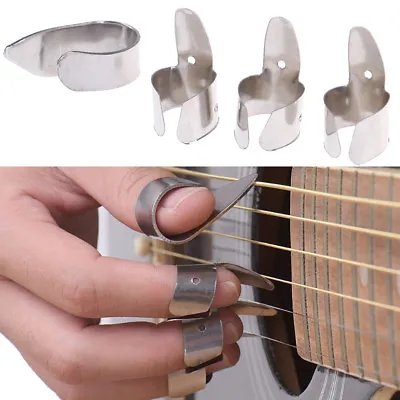 4Pcs Guitar Accessories Finger Picks Plectrums Metal Sl..x • $1.55