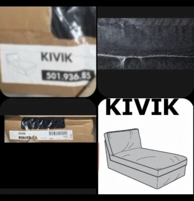 $138.99 • Buy IKEA Kivik Tranas Black Chaise Lounge Sofa Section COVER ReducedW/Mates Corduroy
