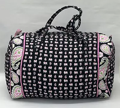 Vera Bradley Pink Elephant Large Duffle Bag Double Handle 20  X 12  X 11  • $39.99