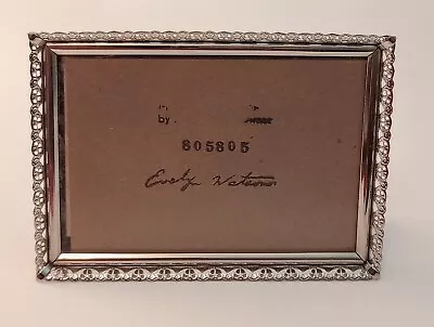 Vintage Picture Frame Open Metal Work Antique Gold Finish Moire Fabric Back  • $13.50