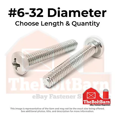 #6-32 Stainless Phillips Pan Head Machine Screws (Choose Length & Qty) • $324.01