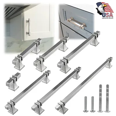 Brushed Nickel Traditional Cabinet Handles Pull Kitchen Hardware Stainless Steel • $230.30
