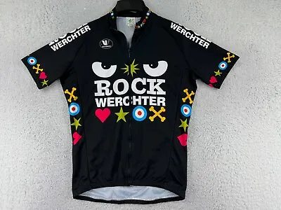 Vermarc Cycling Jersey Adult Large Black Full Zip Rock Werchter Belgium Music • $71.49