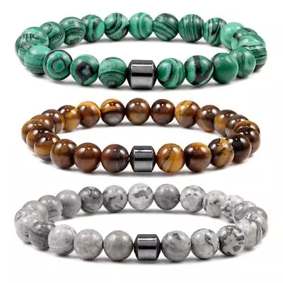 Malachite Natural Stone Bracelets Chakra Prayer Mala Buddhist Beads Mens Jewelry • $5.48