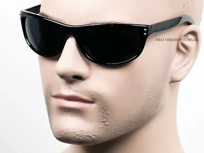 Street Cholo Gangster Wrap Sunglasses Super Dark Retro OG LOC Style Black 15SD • $8.99