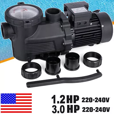 1.2-3.0 HP Above Ground Swimming Pool Pump Single Speed Pump 220V / 240V With UL • $265.56