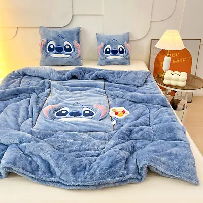 Stitch 2 In 1 Blanket Pillow - Soft Throw Winter Blanket Lilo And Stitch Gift • $49.99
