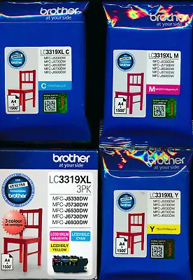 Brother LC3319XL Cyan Magenta Yellow 3-pack Or Single Ink Cartridge NEW GENUINE • $50