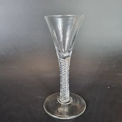 Antique 18th Century Wine Glass With Mercury Air Twist Stem 15.2cm High • £249