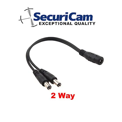 1 To 2 WAY SPLITTER CCTV CAMERA & LED STRIP UK POWER LEAD  12V DC 2.1MM CABLE   • £2.45