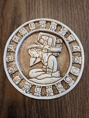 $1.99 • Buy Vintage Aztec Sun Stone Calendar Mayan Mexico Circle Wall Art Plaque