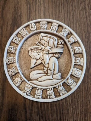 $1.99 • Buy Vintage Aztec Sun Stone Calendar Mayan Mexico Circle Wall Art Plaque