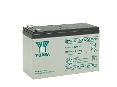 £34.99 • Buy Yuasa REW45-12 12V 45W High Discharge Rate Lead Acid Rechargeable SLA Battery