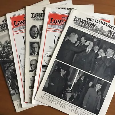 5 Issues Illustrated London News 1945 October November War Churchill V2 Atom • £20