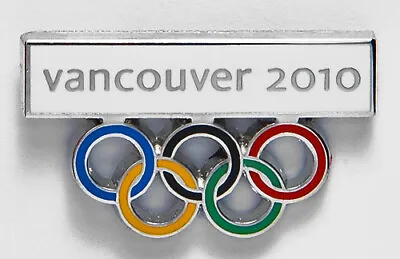 2010 VANCOUVER OLYMPIC PIN  Cutout Rings White Banner Milan Cortina 2026 TRADER • $5.95
