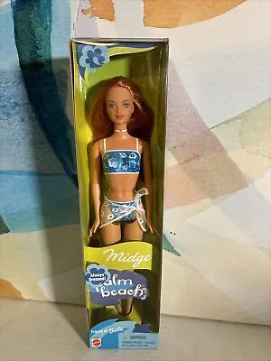 Vintage Barbie Palm Beach Midge Doll 2001 Mattel 53461 Blue Bathing Suit NIB New • $40