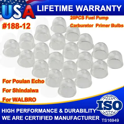 20x Clear Gas Primer Bulb For Walbro Poulan Craftsman Weed Eater 188-12188-14 • $7.99