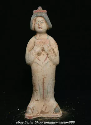 8.4  Ancient Chinese Tang Sancai Pottery Dynasty Betweenmaid Bonne Statue 04 • £84