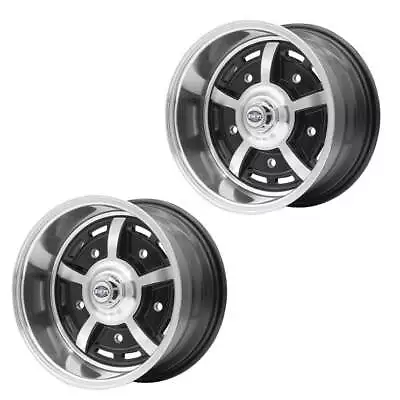 15  X 8  Vw Bug 5 Lug Black Empi Sprint Star Wheel Includes Cap-Valve Stem Pair • $459.95