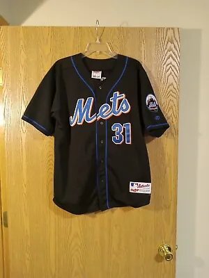 Vintage Mike Piazza #31 New York Mets Sewn Rawlings Jersey Size 18/20 Adult S/M • $45.97