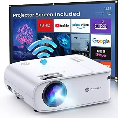 VIVIMAGE Explore 8W Native 1080P WiFi Mini Projector 7000 Lumens HDMI TV Stick • $45