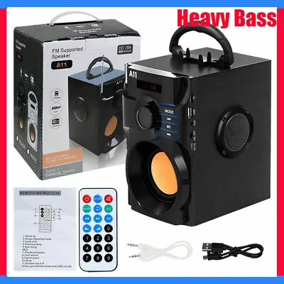 Heavy Bass Wireless Outdoor Speaker MP3 Player Line In Speakers For Home Party • £23.99