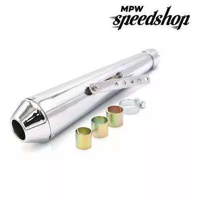 £60.78 • Buy Universal 448mm Custom Megaphone Motorcycle Exhaust Silencer  - Chrome