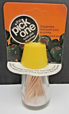 Vintage The Pick One Tooth Pick Dispenser Yellow #7430 NOS New • $34