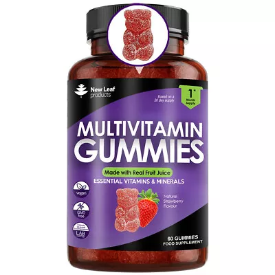 Multivitamin Gummies Vegan Chewable Vitamins High Strength - Daily Immune Health • £10.95