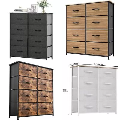 TAUS 8 Drawers Dresser Fabric Chest Of Drawers Storage Tower For Bedroom Gray • $49.99