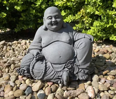 Grey Garden  Concrete Statue Chinese Laughing Buddha Birthday Koi Mum Dad • £16.99