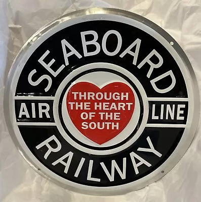 8 Inch Round Seaboard Railway Air Line Metal Sign Free Shipping • $20